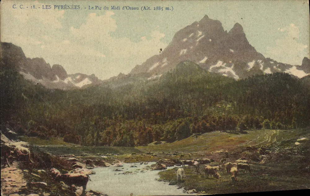 De Pyreneeën - Het Pic du Midi d'Ossau (Hoogte 2885 m.) - C.C. n°18 - Voorkant