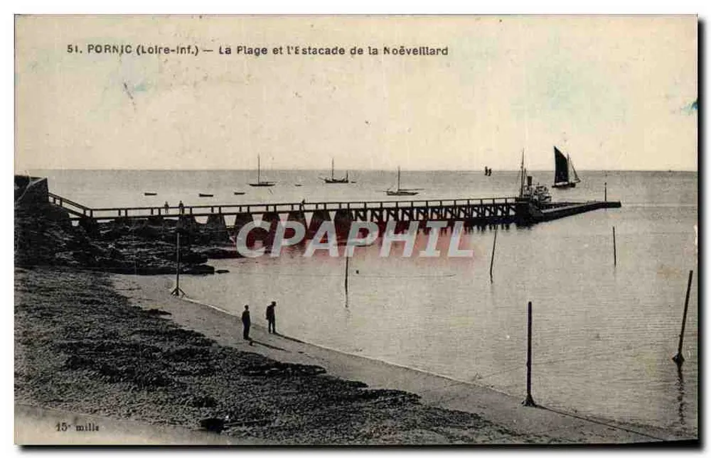 Pornic (Loire-Inf.) — Die Strände und der Étacade der Noëveillard — F. Chéreau, Imp. Édit. - Vorderseite