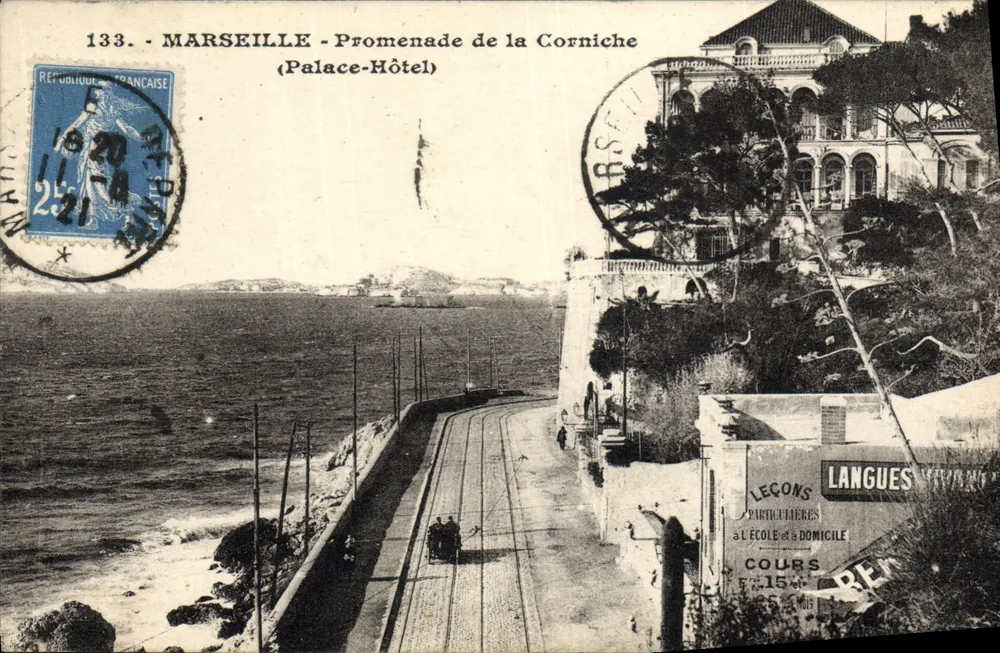 MARSEILLE - Promenade de la Corniche (Palace-Hotel) — n°133 — unbekannter Verleger - Vorderseite