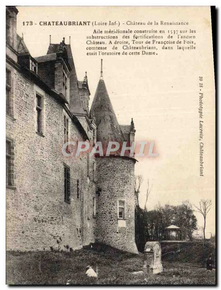 Châteaubriant (Loire-Inf.) — Castelo da Renascença — Fototipia Lacroix - Frente