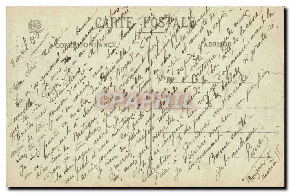 Die Felsen von la Bure oder des Correaux — Saint-Dié (Vosges) — Ad. Welch, n° 8895 - Rückseite