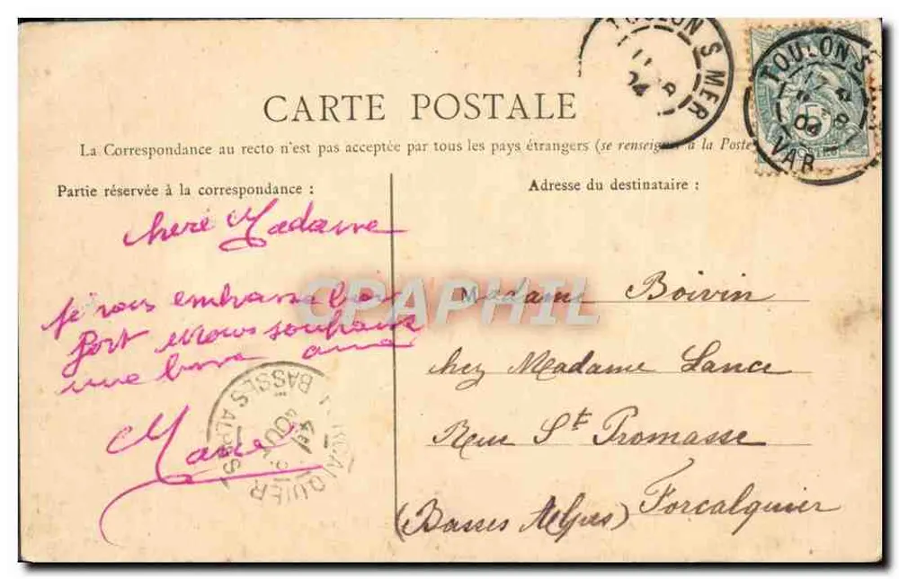 Toulon — Die Waffenhalle — Clavel, Verlag, Toulon - Rückseite