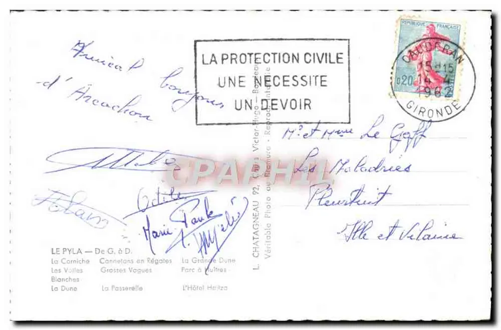 Le Pyla — Vista panoramica — L. Chatagneau, n°92 - Verso