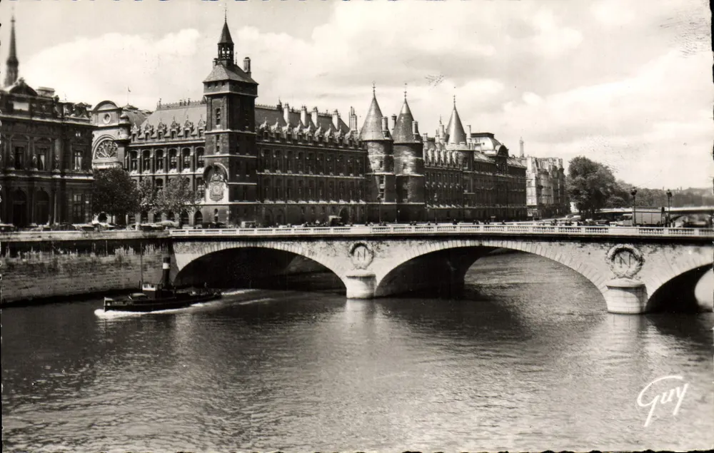Paris - Die Seine, der Pont au Change und das Justizpalast (Conciergerie) — André LECONTE, Art d'Art 'GUY', n°3.045 - Vorderseite