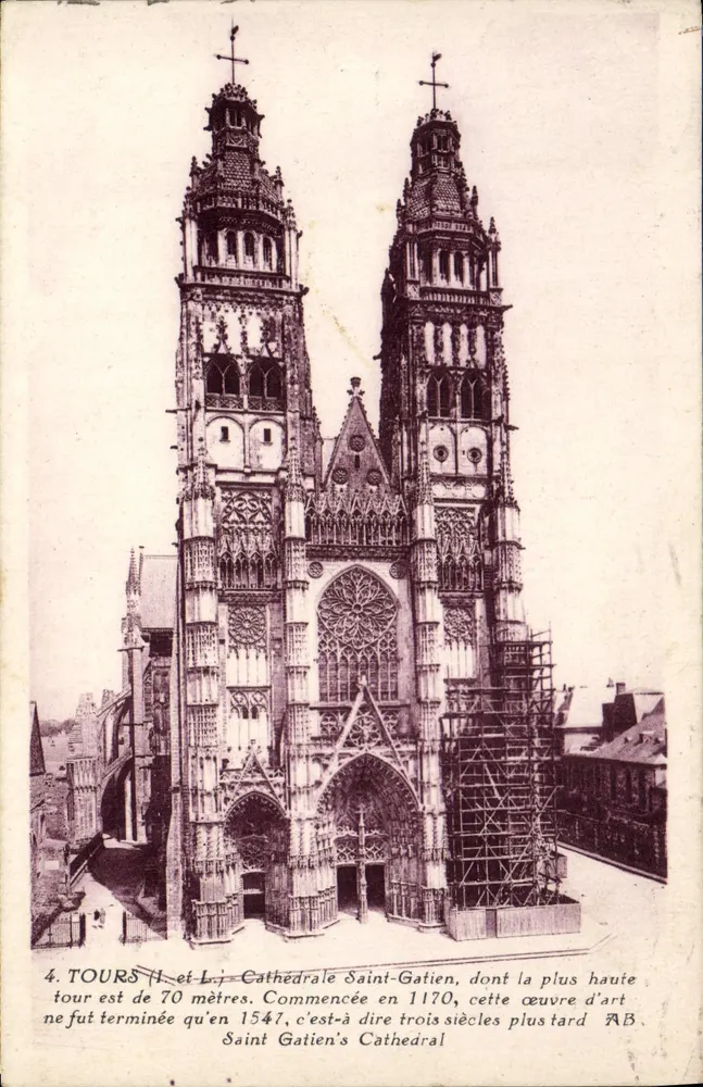 Tours — Catedral de São Gatien — Editor Galeries Modernes, n°4 - Frente