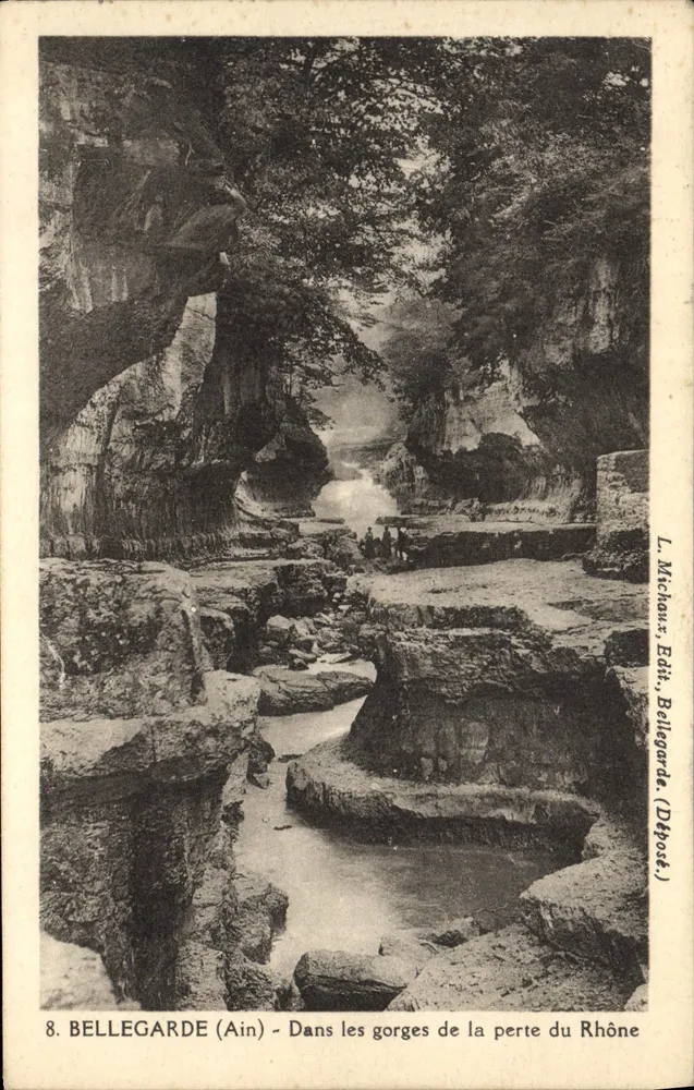 Bellegarde (Ain) — Nas gargantas da perda do Ródano — L. Michaux, Edit. Bellegarde (Dépost.) - Frente