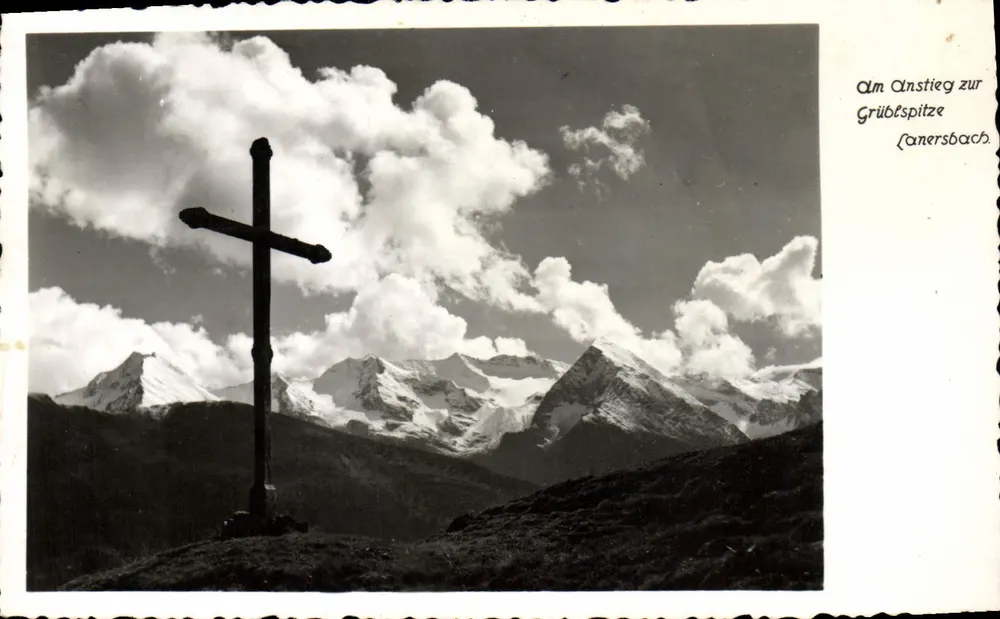 Cruz no topo — subida para a Grϋbelspitze — Josef Seeböck, Lanersbach, Tirol - Frente