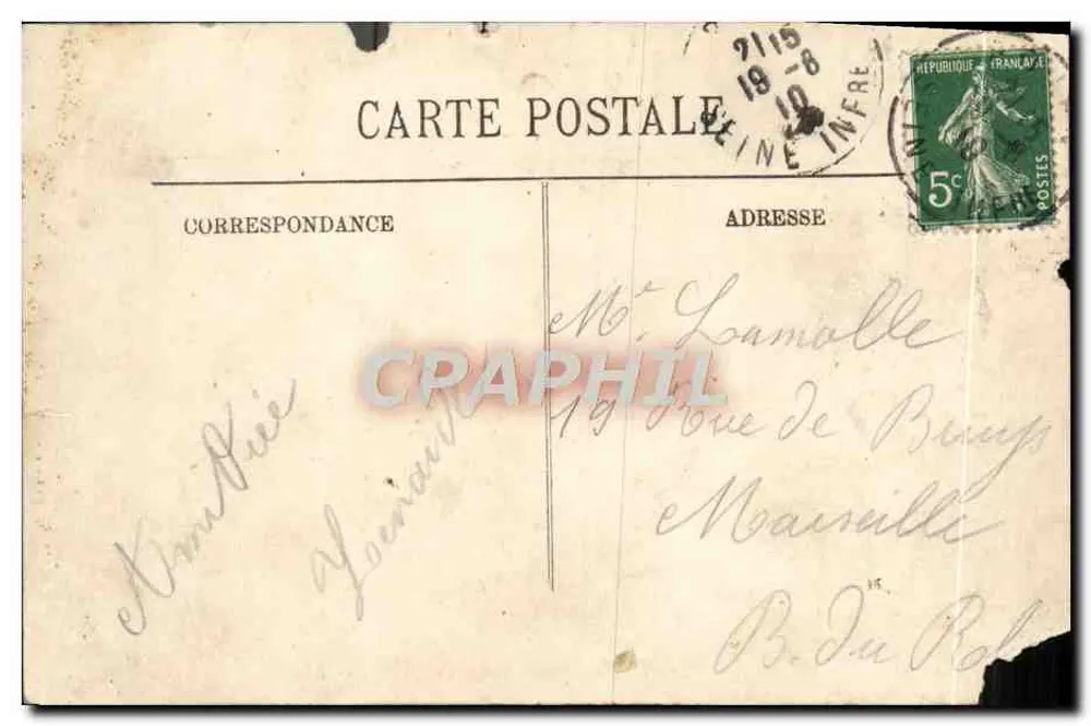 Rouen — La Place Carnot, Le Pont Boieldieu und die Kathedrale — LL. - Rückseite