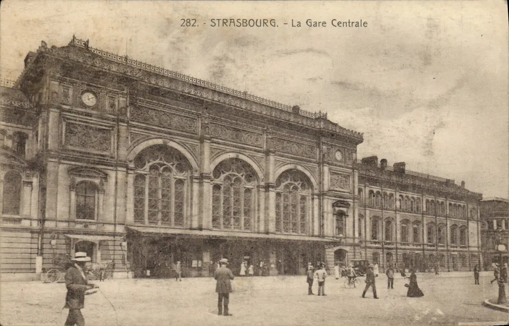 Strasbourg - A Estação Central — editor Déporet, n° 282 - Frente