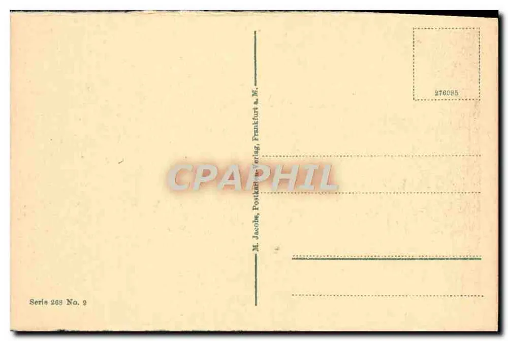 Wiesbaden, Römer tor — ponte coberta sobre um caminho cercado de árvores — M. Jacobs, Postkarten Verlag, Frankfurt a. M. - Verso