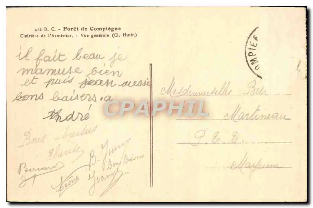 Forêt de Compiègne — Armistice-Platz — Allgemeiner Blick (Cl. Hutin) - Rückseite