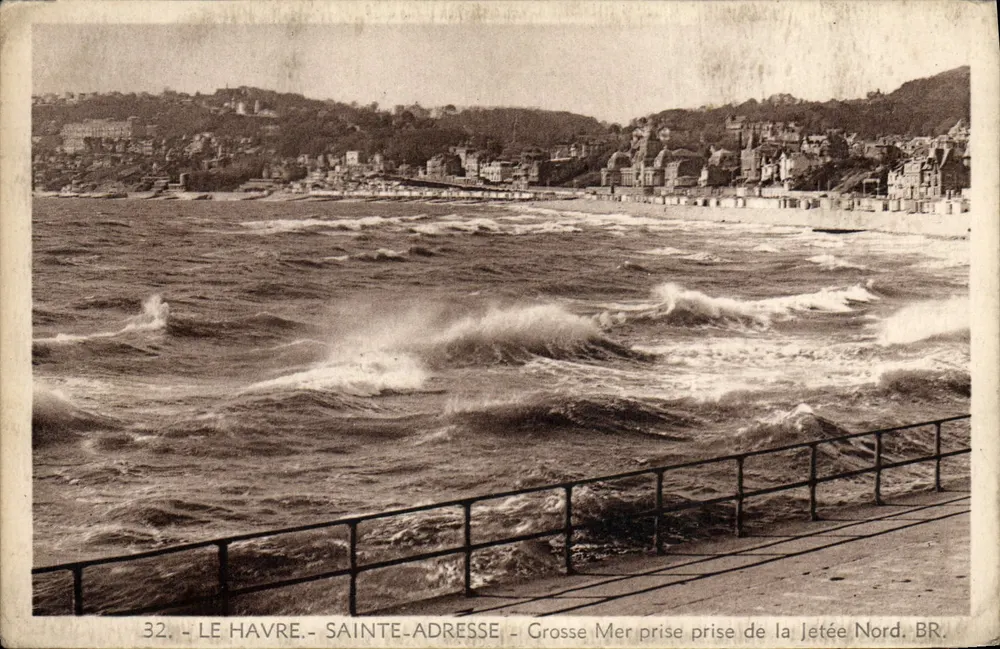 Le Havre - Sainte-Adresse — Große See vom nördlichen Steg — BR. n°32 - Vorderseite