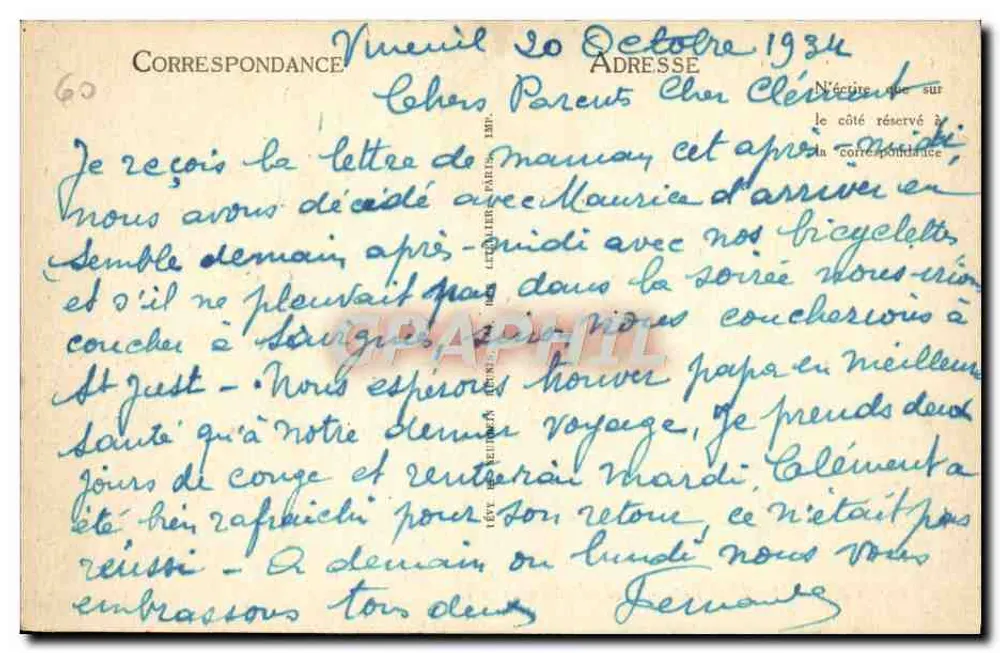Chantilly — Le Château d'Eghien — LL, n°89 - Verso