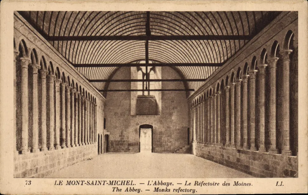 Mont Saint-Michel — Die Abtei — Das Refektorium der Mönche — Verlag Lévy, Nr. 73 - Vorderseite