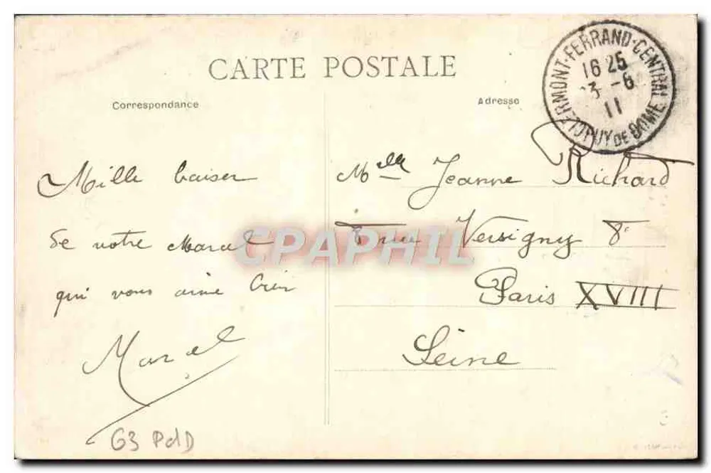 Clermont-Ferrand — Die Jungfrau der Kathedrale und Panoramablick — L'Auvergne, n° 954 - Rückseite