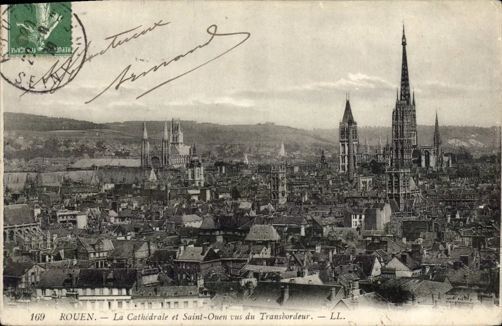 Rouen — Ansicht der Kathedrale und Saint-Ouen vom Transbordeur — LL. — Nr. 169 - Vorderseite