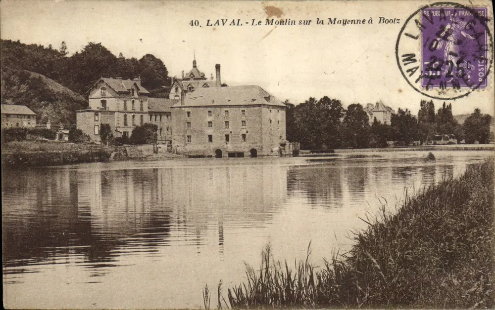 Laval - Le Moulin sur la Mayenne à Bootz — éditeur imprimeur Bootz, n°40 - Frente