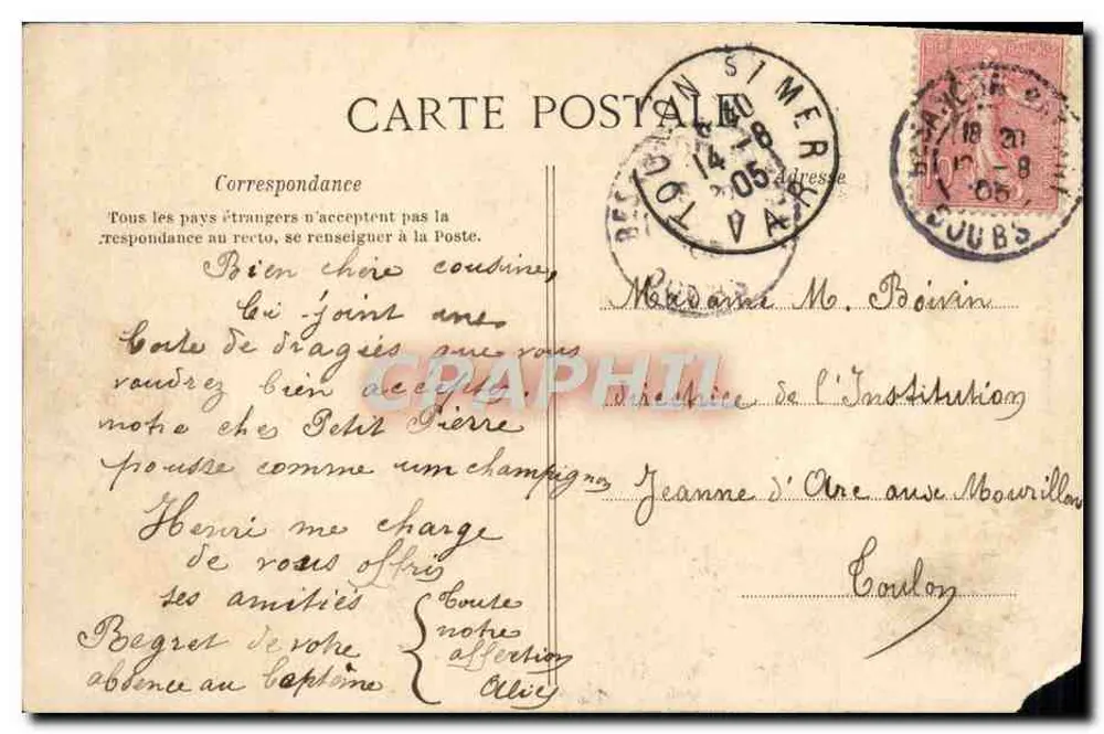 Besançon — No Caminho de Mazagran — Excursão na Franche-Comté - Verso