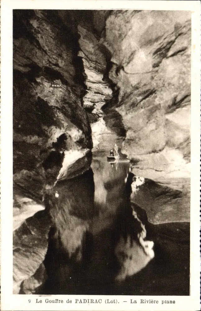 O Gouffre de PADIRAC (Lot) — A Rio plana — Phototypie-Hélin - Frente