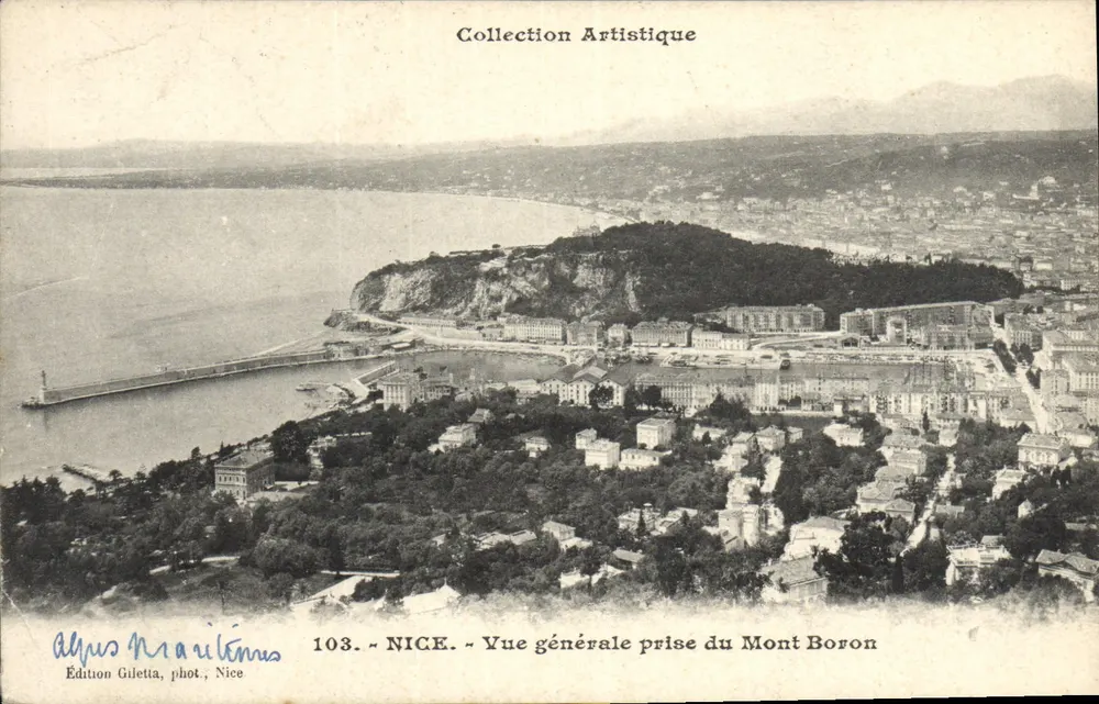 NICE — Vista general tomada desde el Mont Boron — Edición Gilettia, fot. Nice, n° 103 - Anverso