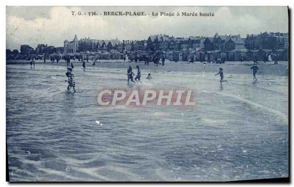 Berck-Plage — A Praia com Maré Alta — T.G. 536 - Frente