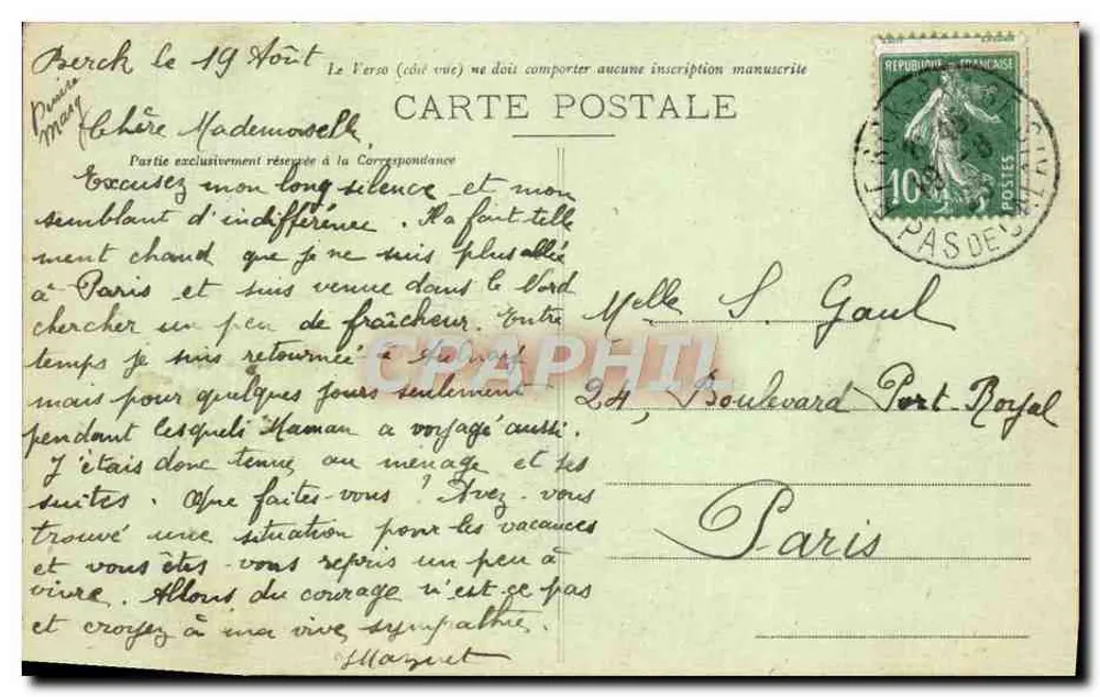 Berck-Plage — A Praia com Maré Alta — T.G. 536 - Verso