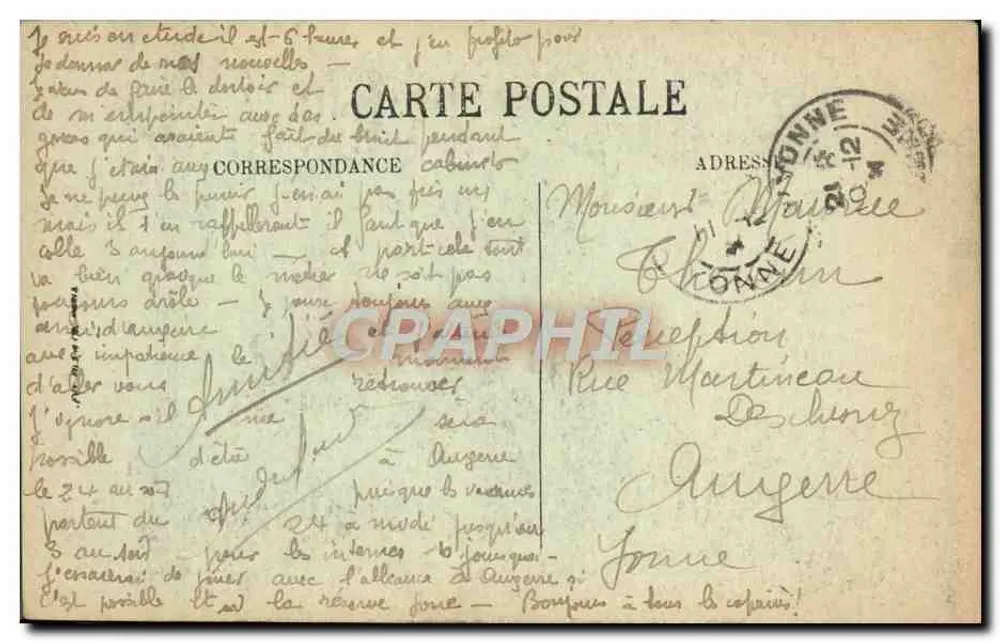 Troyes — O Hotel de Ville — Edição Mignot - Verso