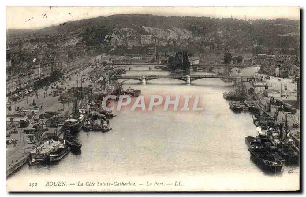 Rouen — La Côte Sainte-Catherine — Der Hafen — LL. — Nr. 232 - Vorderseite