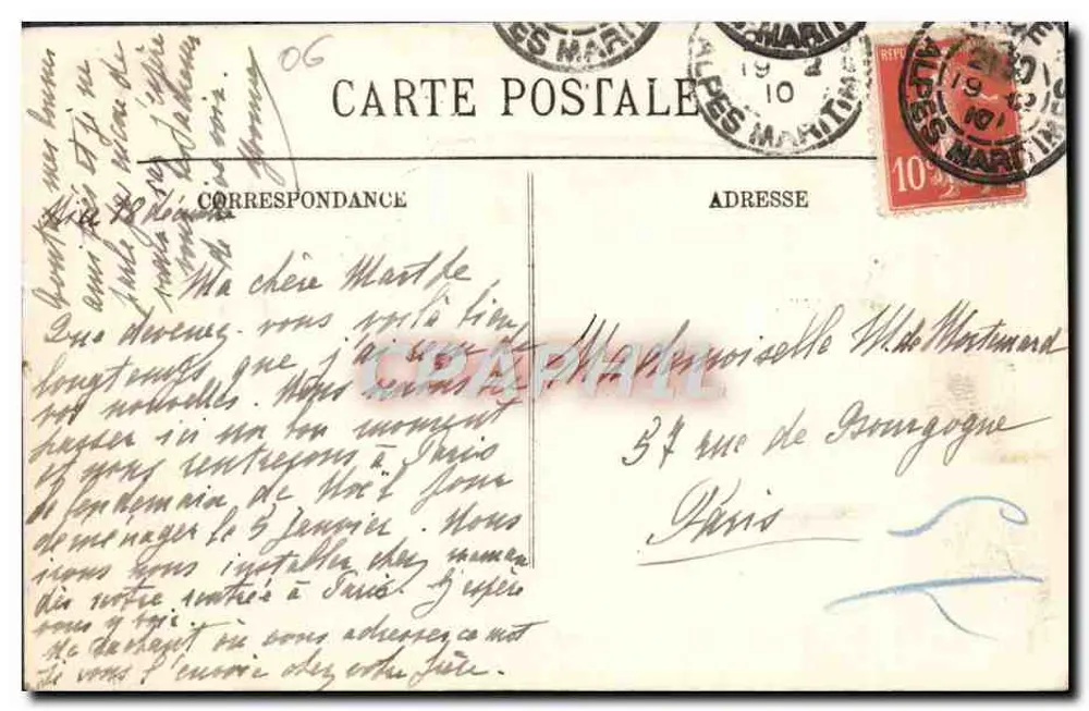 Rodovia da Grande Corniche entre Nice e Èze — LL. — N° 16 - Verso