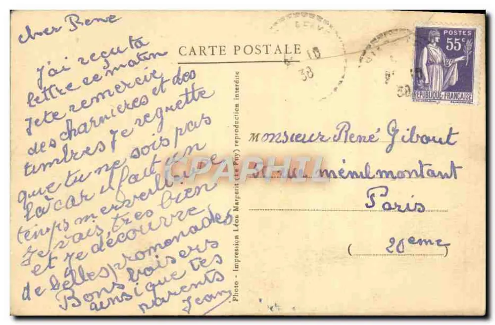 O Castelo de FLAGHAC (Hte-Loire) — Século XV — Aspecto Sul-Este — Lémo - Verso