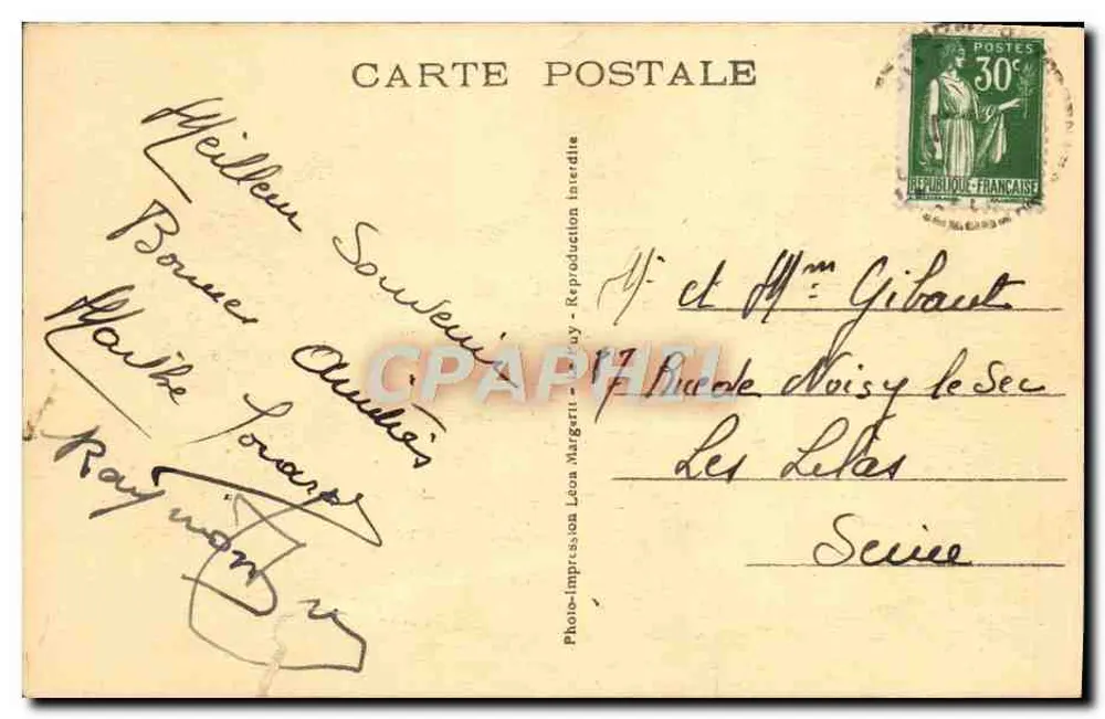 Chavaniac-Lafayette (Haute Loire) — Route de Jax — Édition Faey n°10103 - Verso