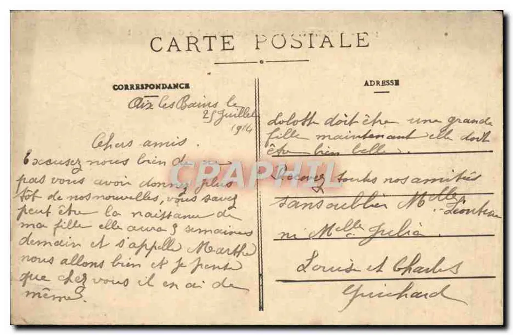 Aix-les-Bains (Savoie) — Le Grand Port — Coll. L. Grimal, Chambéry - Verso