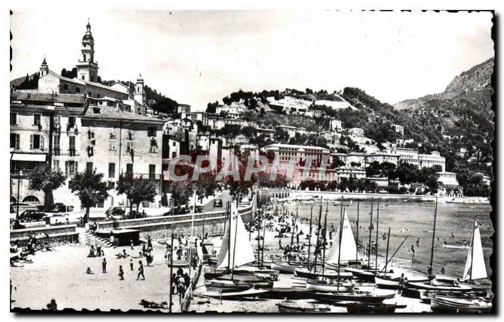 Menton (Alpes-Maritimes) — Strand und Hafen — Verlag P.T.I. Nr. 62-14 064 - Vorderseite