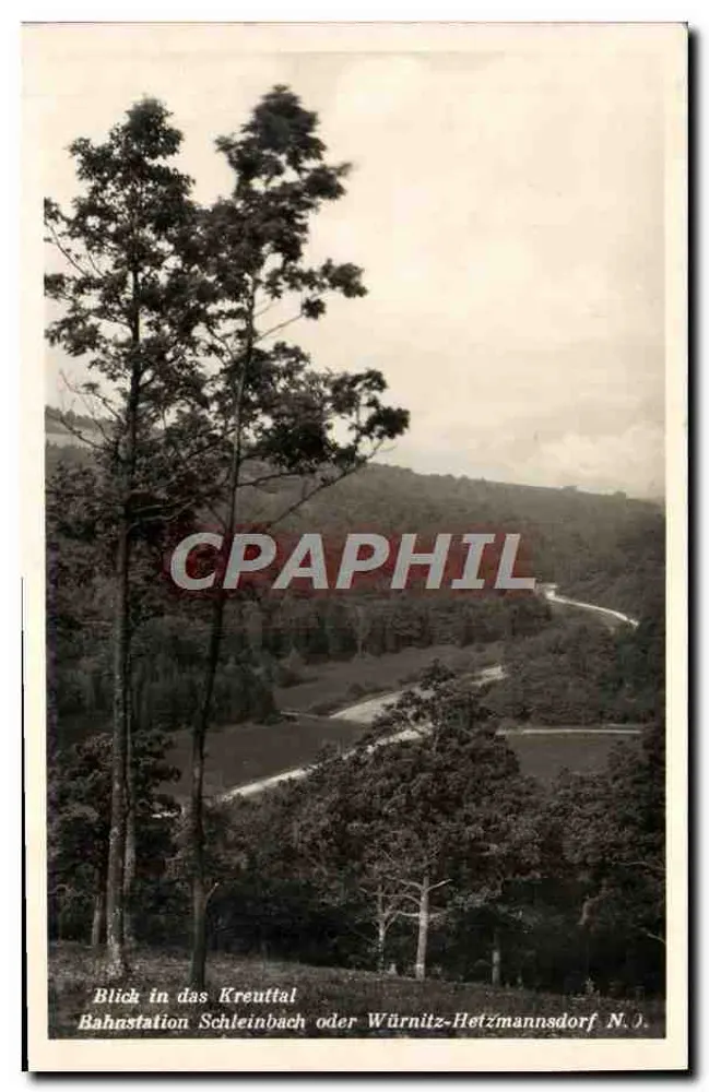 Vista do Kreutttal — Estação ferroviária Schleinbach ou Würnitz-Hetzmannsdorf N.J. — Foto O. X. Mayer, Viena - Frente