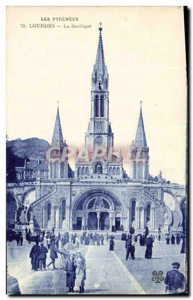 Lourdes — A Basílica — Editor: C. P. Raphil, n° 79 - Frente