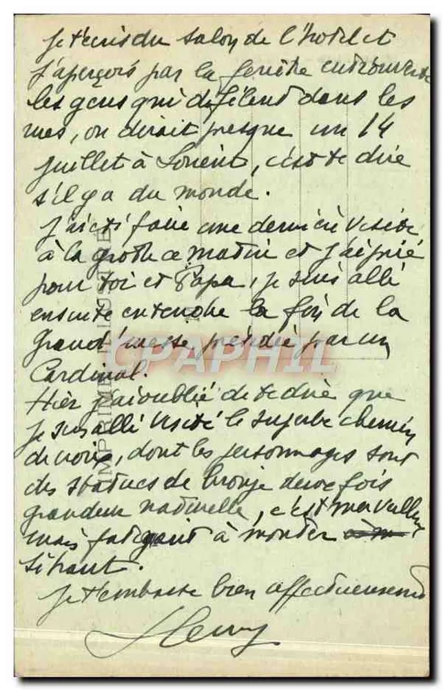 Lourdes — A Basílica — Editor: C. P. Raphil, n° 79 - Verso