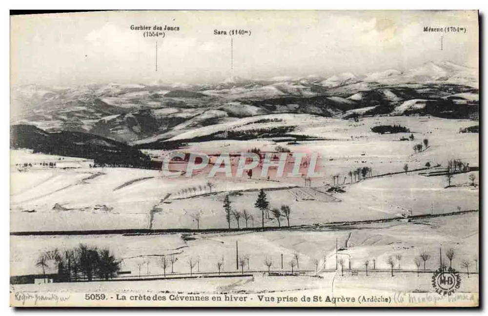 Die Kuppe der Cévennes im Winter — Aufnahme von St Agrève (Ardèche) — Nr. 5059 — Verlag Roger Pannier - Vorderseite