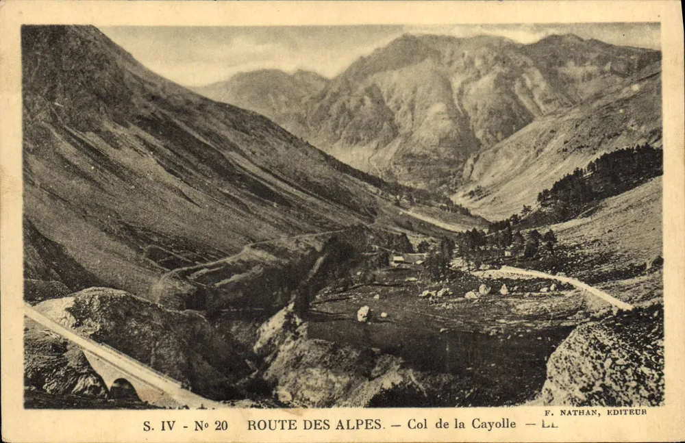 Rota das Alpes — Passo da Cayolle — F. Nathan, editor — S. IV - N° 20 - Frente