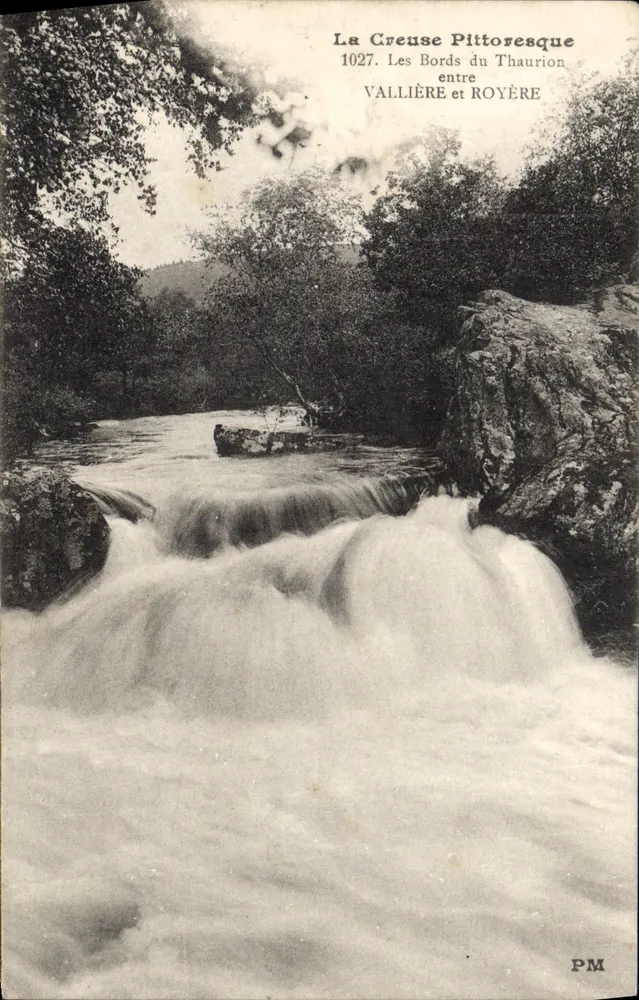 Die Creuse pittoresque — Die Ufer des Thaurion zwischen Vallière und Royère — PM, n°1027 - Vorderseite