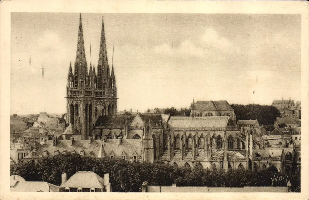 Quimper — Blick auf die Kathedrale vom Frugy — Les Éditions d'Art Yvon - Vorderseite