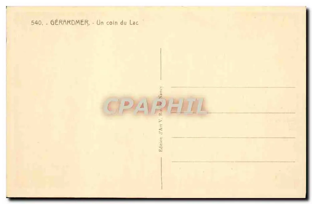 GÉRARDMER - Um canto do Lago — Zoeder - Verso
