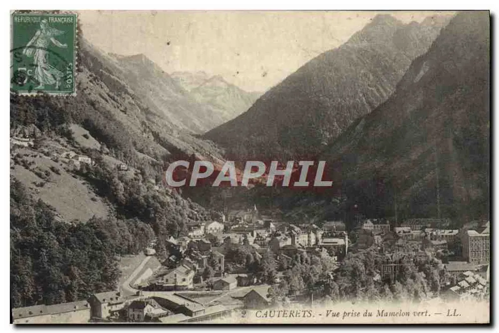 Cauterets - Vista tirada do Mamelon vert — LL. - Frente