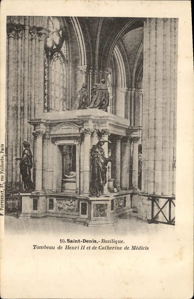 Saint-Denis — Basilika. Grabmal von Henri II und Catherine de Médicis — F. POUTYDEBAT, 37, rue Faubert, Paris - Vorderseite