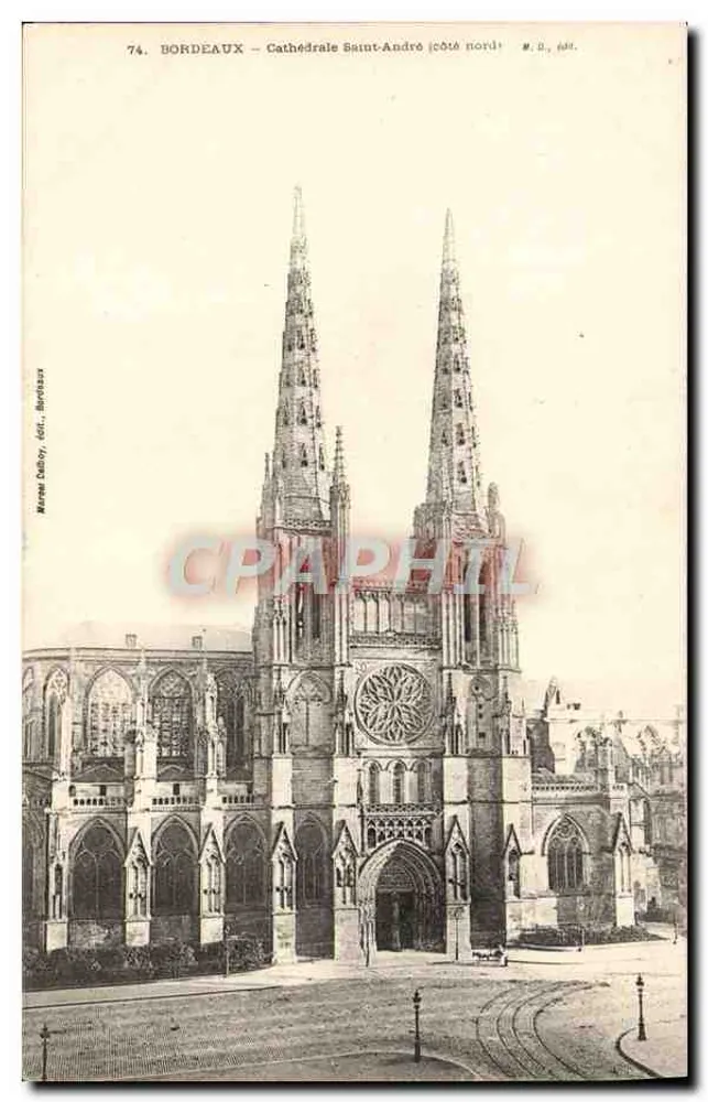 Bordeaux — Catedral de São André, lado norte — Marcel Dabry, editor, Bordeaux - Frente