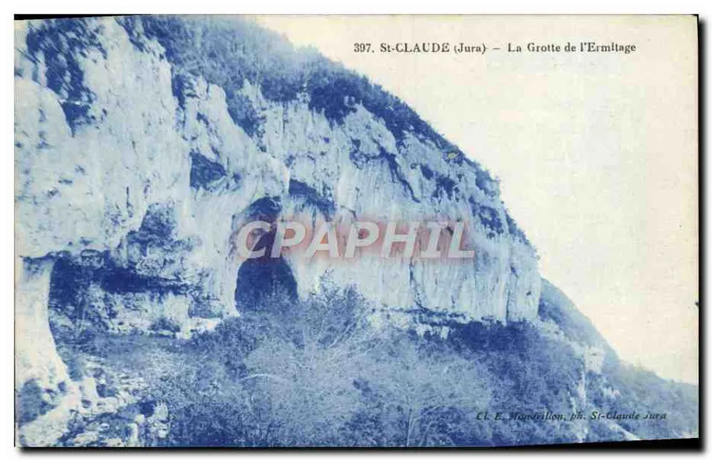 St-CLAUDE (Jura) — A Gruta do Ermitage — E. Macovillon, fot. St-Claude Jura - Frente