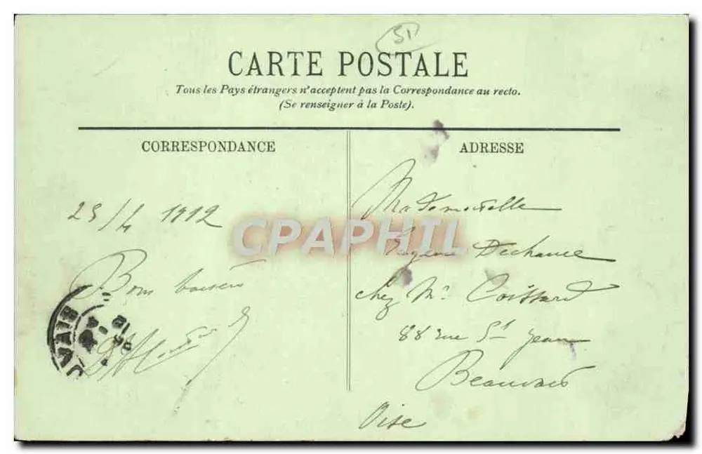 Chalons-sur-Marne — La Cathédrale — Portail sud. LL. Éditeur LL. N° 15 - Verso