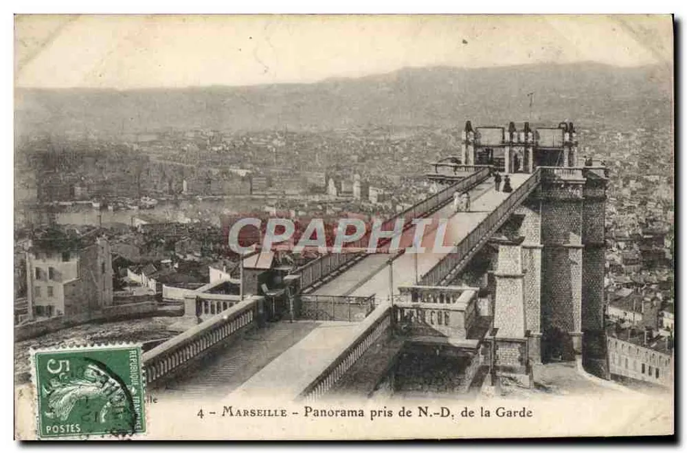 Marseille — Panorama vom N.-D. de la Garde — unbekannter Verlag, Nr. 4 - Vorderseite
