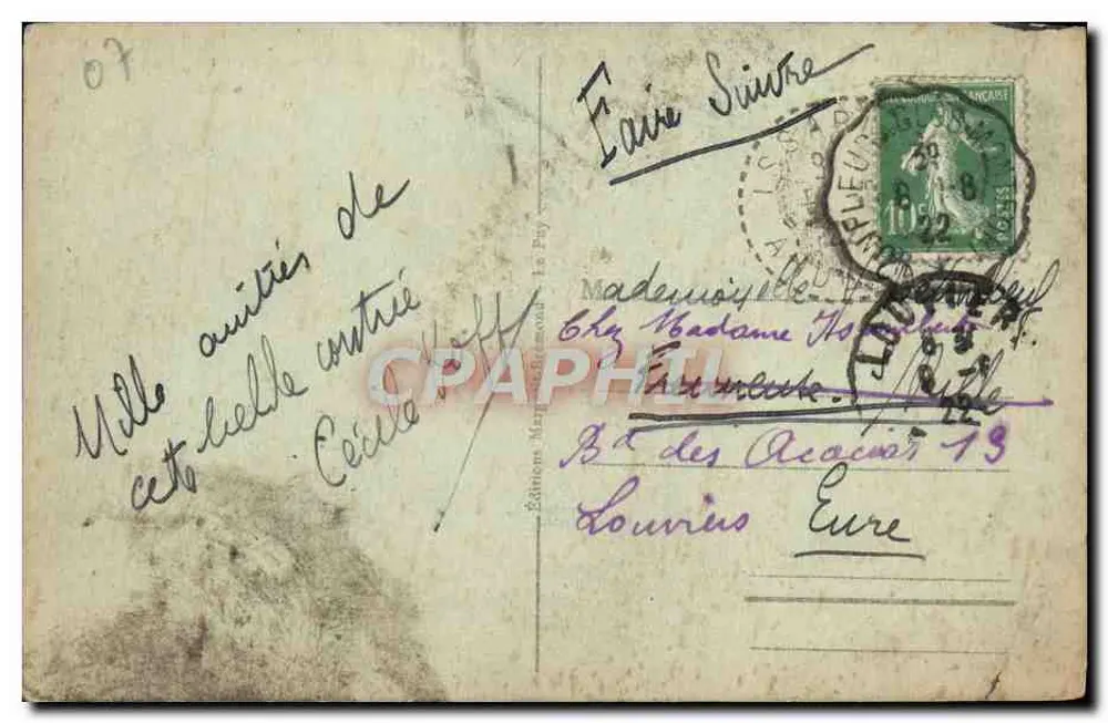 See Issarlès (Höhe 997 m.) — Allgemeiner Blick vom Suc Ramenou — Les Hautes Cévennes Illustrées n° 4805 - Rückseite