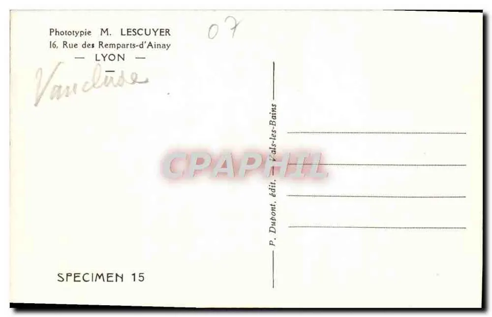 La Louvesc — A Basílica (visão interna) — Fototipia M. Lescuyer, Lyon - Verso