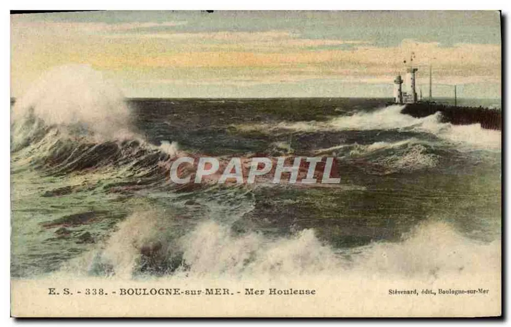 Boulogne-sur-Mer — Mar Revuelto — Sidvenard, edit. Boulogne-sur-Mer - Anverso
